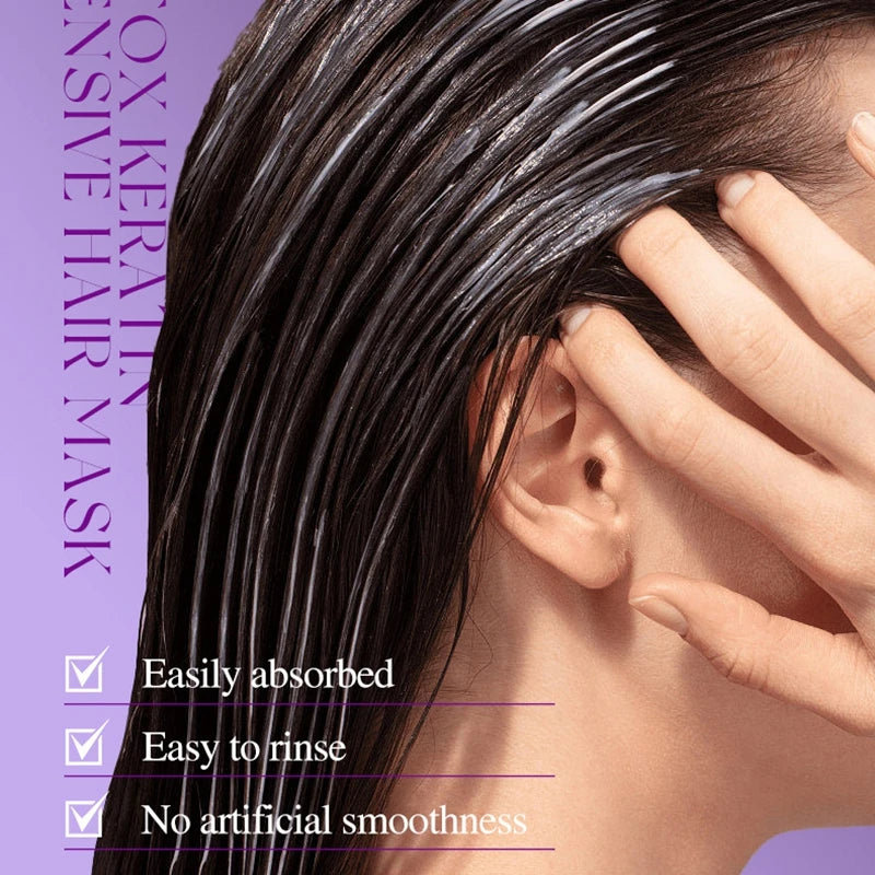 Magic Keratin Hair Mask: an instant repairing treatment for damaged, frizz-prone hair. Deeply nourishes and hydrates for soft, smooth, and shiny hair.