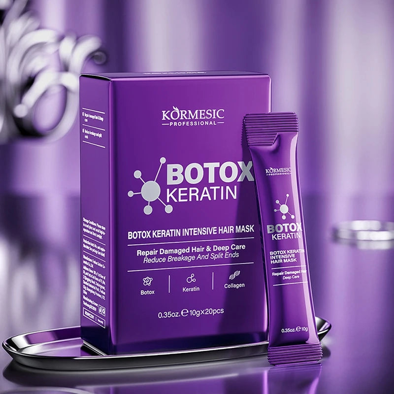 Magic Keratin Hair Mask: an instant repairing treatment for damaged, frizz-prone hair. Deeply nourishes and hydrates for soft, smooth, and shiny hair.