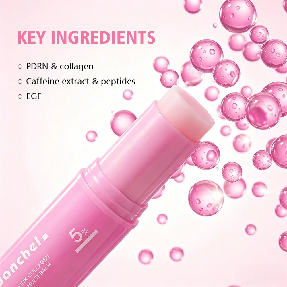 PDRN Pink Collagen Balm Stick Firming Deep Hydration Moisturization Collagen Radiant Portable Stick Plump Eye Neck Lines