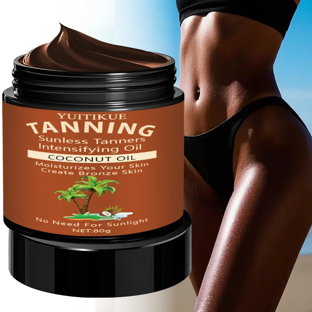 Crème Bronzante Éclat à l'Huile de Coco — Sans Exposition au Soleil
