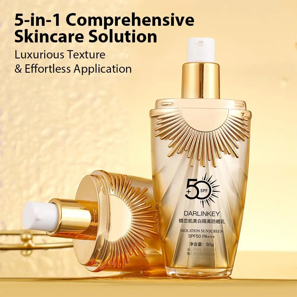 Crème Solaire Visage SPF 50+ 5 en 1 — Hydratante & Teintée