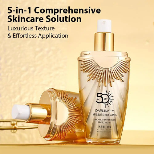 Crème Solaire Visage SPF 50+ 5 en 1 — Hydratante & Teintée