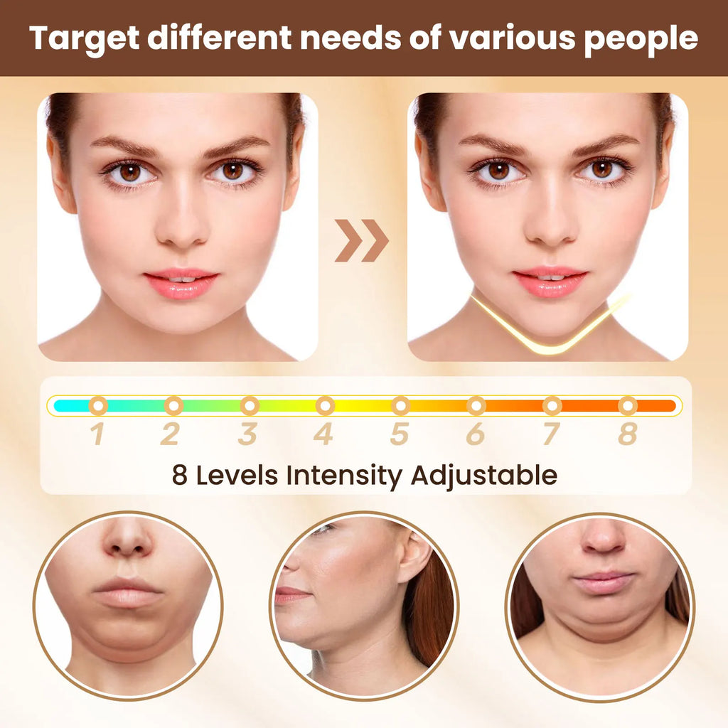 Appareil de Lifting Visage Électrique — 6 Modes, Anti Double-Menton